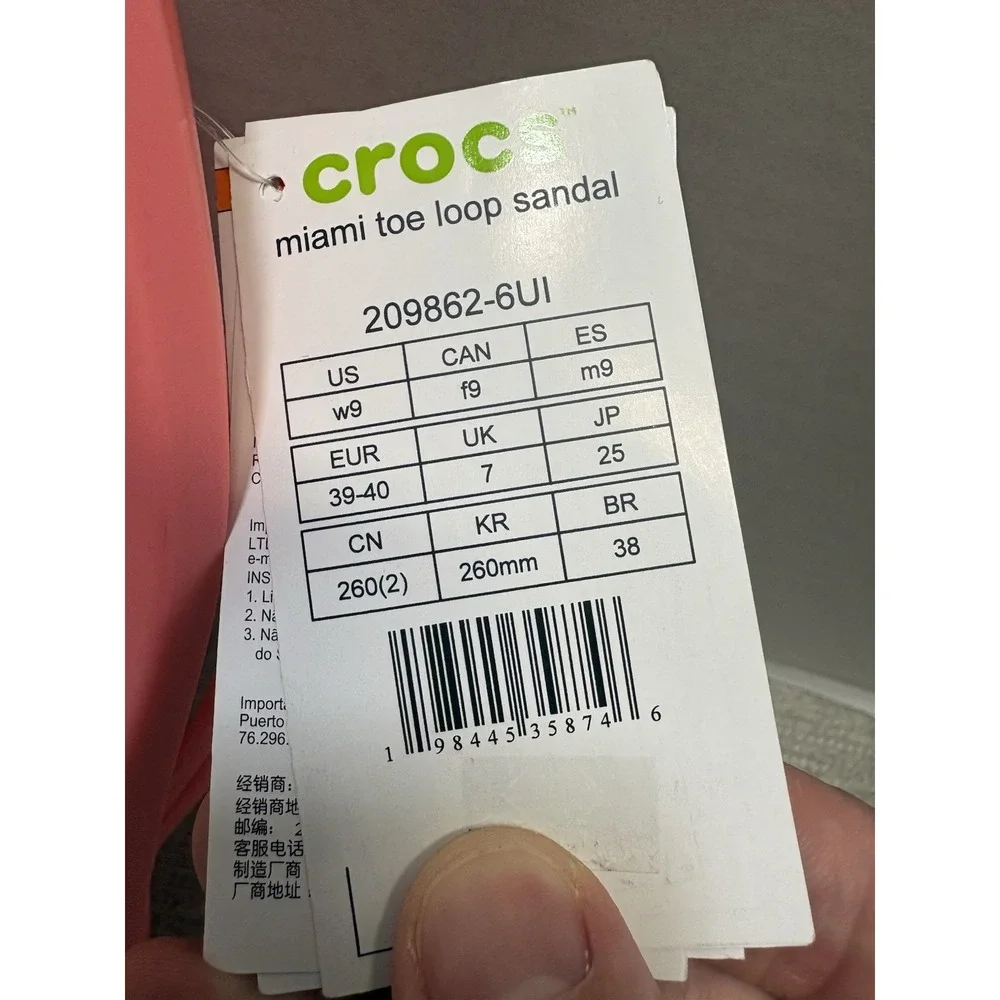 NEW Crocs Miami Toe Loop Sandals Guava Pink Women's Size 9 209862-6UI